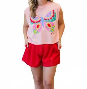 NEW POPPY & PINE women's find joy tank top in pink